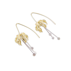 Eagle's Claw Gold and Silver Sterling Silver Pull-Thru Earrings