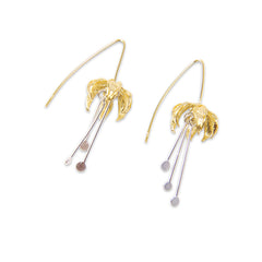 Eagle's Claw Gold and Silver Sterling Silver Pull-Thru Earrings