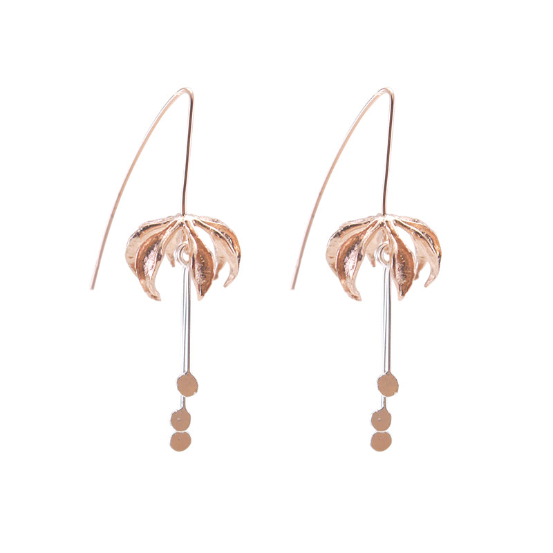 Eagle's Claw Rose Gold and Silver Sterling Silver Pull-Thru Earrings