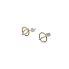 Duo Circle Gold Sterling Sliver Studs