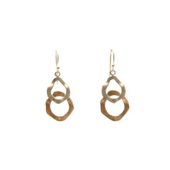 Duo Thick Circle Rose Gold & Sliver Sterling Sliver Earrings