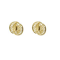 Cutout 3D Twisted Sphere Gold Earrings