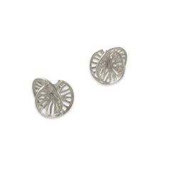 Cutout 3D Twisted Sphere Sterling Silver Earrings