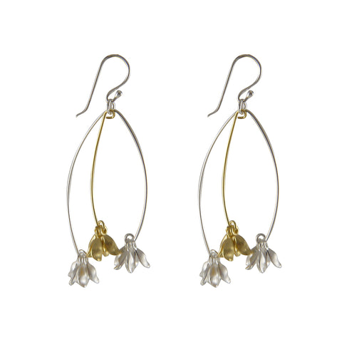 Branch flowers Gold Sterling Silver Earrings