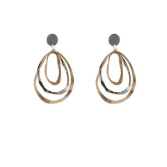 Cutout irregular circle shape Rose Gold Sterling Silver Earrings