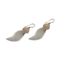 Cutout two leaves Rose Gold Sterling Silver Earrings