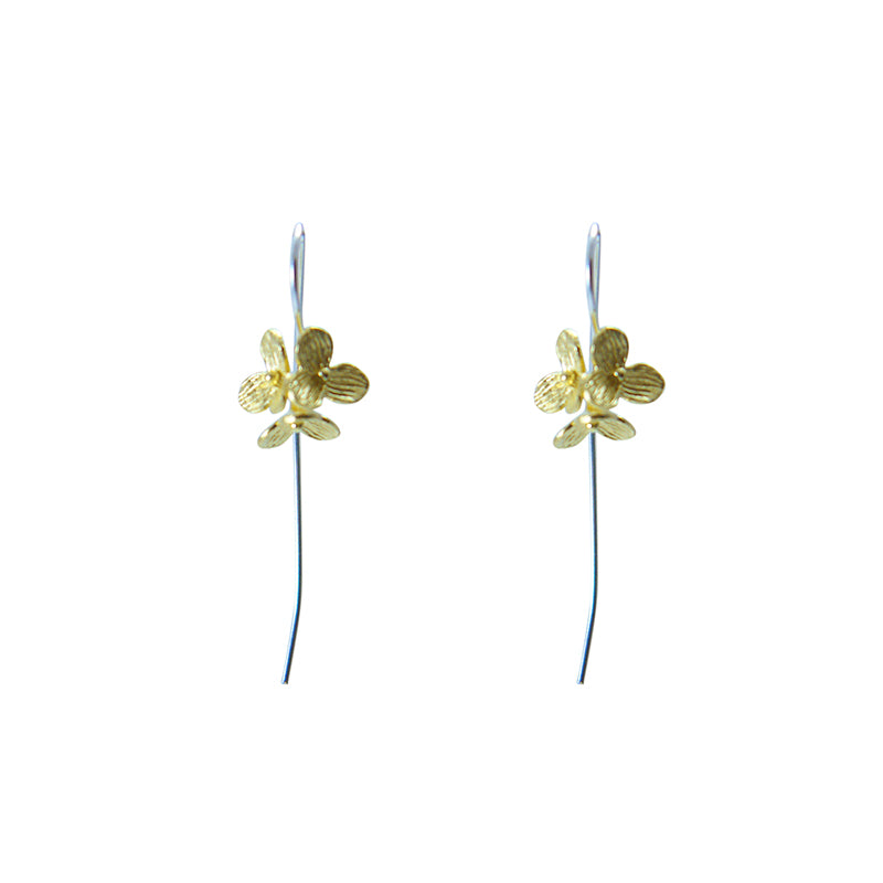 Flower Gold Sterling Silver Earrings