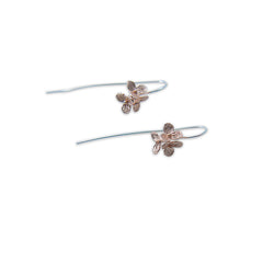 Flower Rose Gold Sterling Silver Earrings