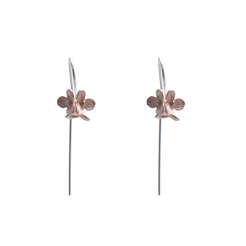 Flower Rose Gold Sterling Silver Earrings