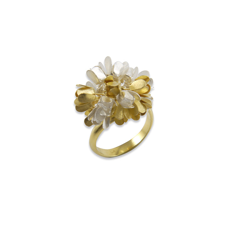 Hydrangea Gold & Sliver Sterling Silver Ring