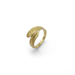 Wrap Fern Leaf Gold Sterling Sliver Ring