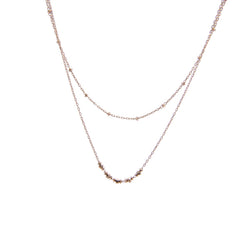 Double Layer 18K Real Rose Gold Necklace
