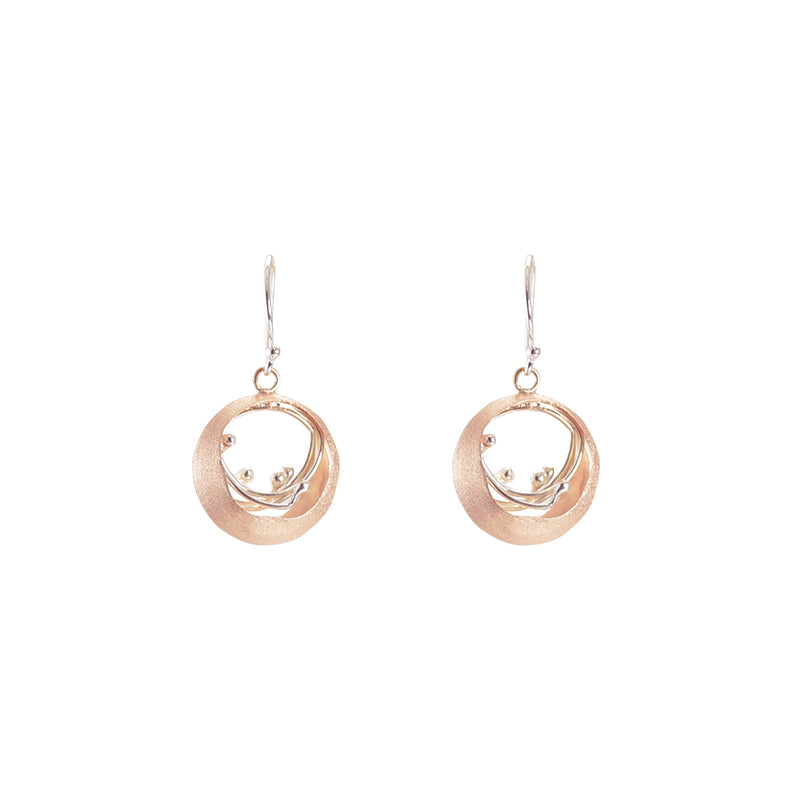 Small Ovary Rose Gold Sterling Silver Earrings