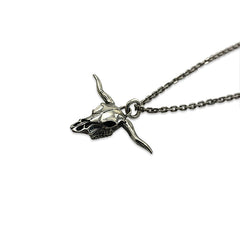 Dinosaur with Skull (Big Size) Sterling Silver Necklace