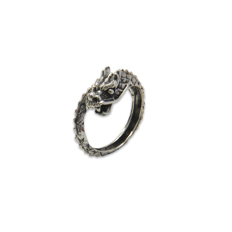 Wrap Loop Dragon Sterling Silver Ring