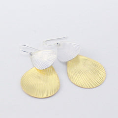 Duo WaterDrop Gold Sterling Silver Earrings