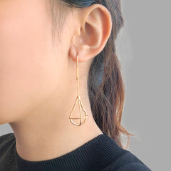 Waterdrop Geometry Gold Drop Earrings