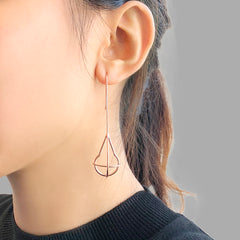 Waterdrop Geometry Rose Gold Drop Earrings