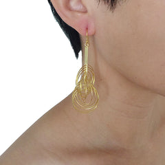 Big Whisker Gold Sterling Silver Earrings