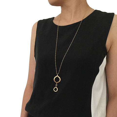 Half Infinity Plus Gold Long Necklace