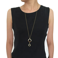 Half Infinity Plus Gold Long Necklace