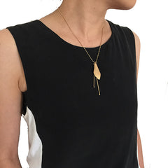 Sida with Duo Filament Gold Short Necklace