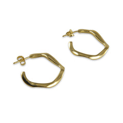 C Chape Gold Sterling Earrings