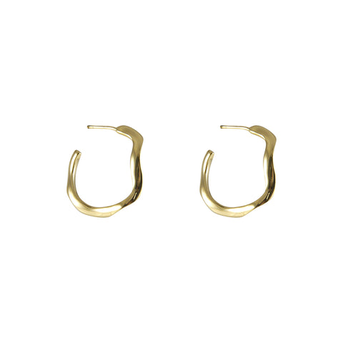 C Chape Gold Sterling Earrings
