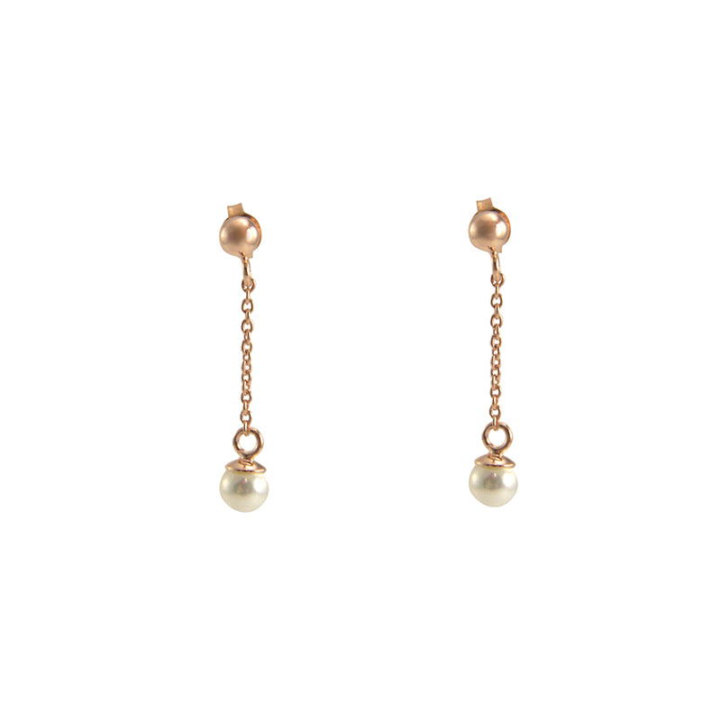 Pearl waterdrop Rose Gold Sterling Earrings