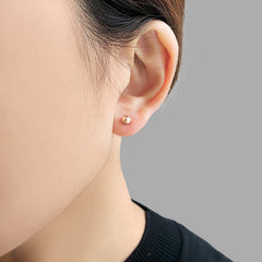 Hexagon earrings Rose Gold Sterling Earrings