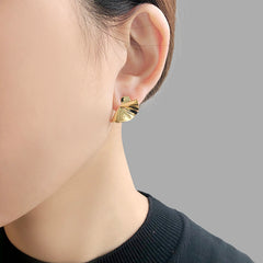 Irregular shape Gold Sterling Earrings