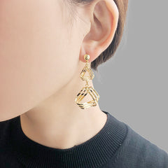 triple triangle Gold Sterling silver earrings