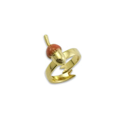 Hazelnut Light Brown & Gold Ring