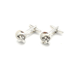 Classic Loop Knot Silver Cufflinks