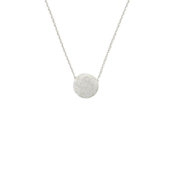 Solid Circle Silver Short Necklace