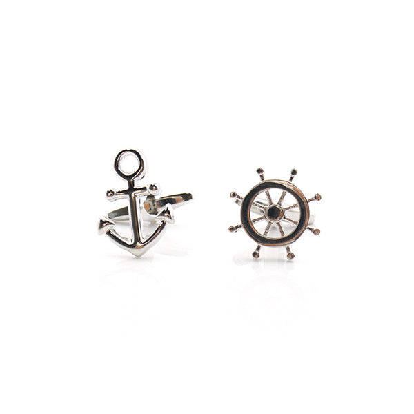 Boat Wheel & Anchor Cufflinks