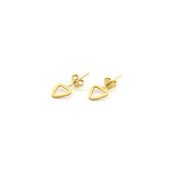 Cut-out Triangle Gold Sterling Silver Studs
