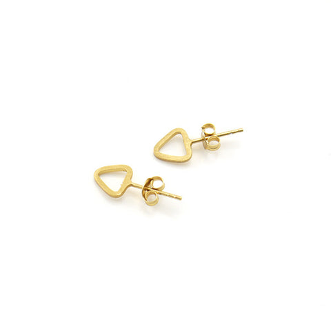Cutout Triangle Gold Sterling Silver Studs