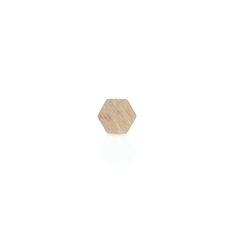 Single Hexagon Rose Gold Sterling Silver Studs