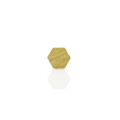 Single Hexagon Gold Sterling Silver Studs