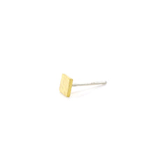 Single Square Gold Sterling Silver Studs