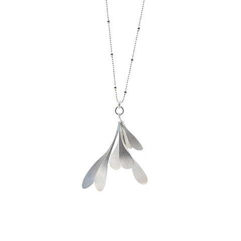 Spatulate Octave Silver Long Necklace