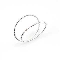 Basic wrist Pattern Set of 2 Sterling Silver Ring
