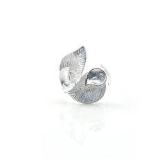 Duo Carob Leaf Wrap Sterling Silver Ring