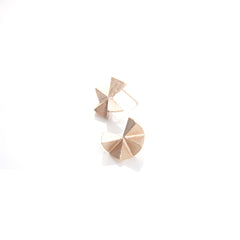 Geometric Moon Rose Gold Sterling Silver Studs