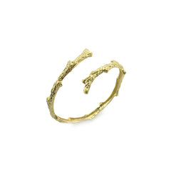 Thin Branches Gold Sterling Silver Bangle
