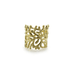 Coral Gold Sterling Sliver Ring