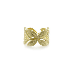 Butterfly Leaf Gold Sterling Sliver Ring