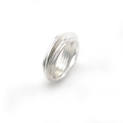 Thin Multi-line Sterling Sliver Ring