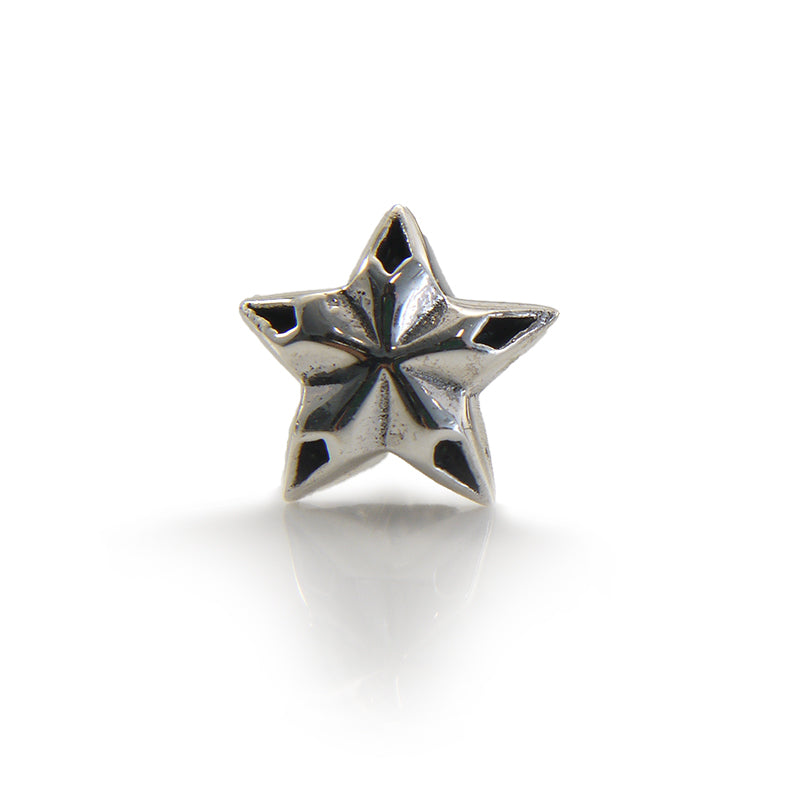 Emboss Star Sterling Silver Stud (One Piece)